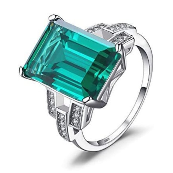 🔥 6ctw Nano Emerald Ring - 925 Sterling Silver 💍 - Picture 5 of 7
